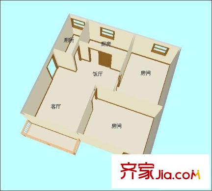 紫荊樓 2室1廳 戶型圖