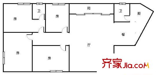 廣德業(yè)大廈戶型圖34戶型圖 4室2廳2衛(wèi)1廚