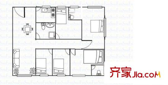 德潤花園戶型圖5室2廳 戶型圖 5室2廳2衛(wèi)1廚