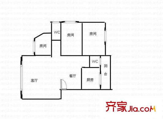 德潤花園戶型圖3室2廳 戶型圖 3室2廳2衛(wèi)1廚