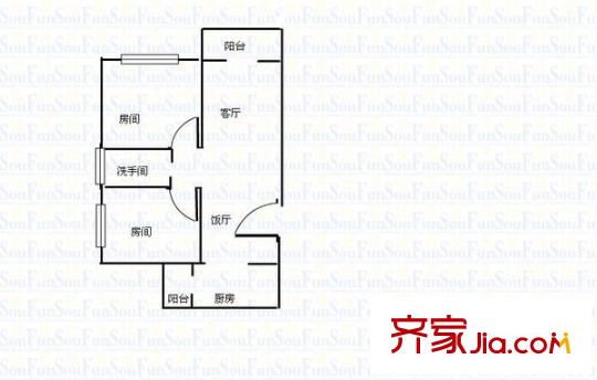 樂(lè)泰居 2室2廳 戶型圖