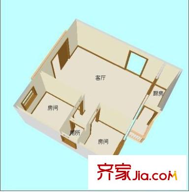 樂(lè)泰居 2室1廳 戶型圖