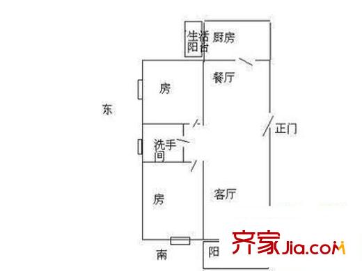 樂(lè)泰居 2室2廳 戶型圖