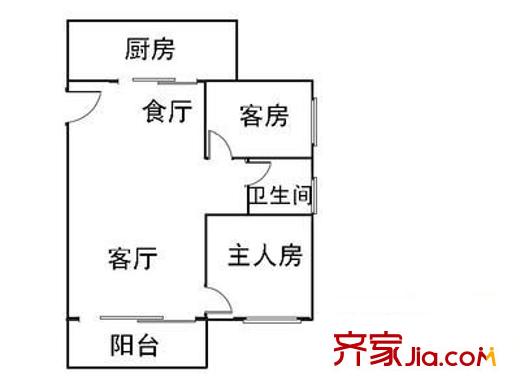 紫荊樓 2室2廳 戶型圖