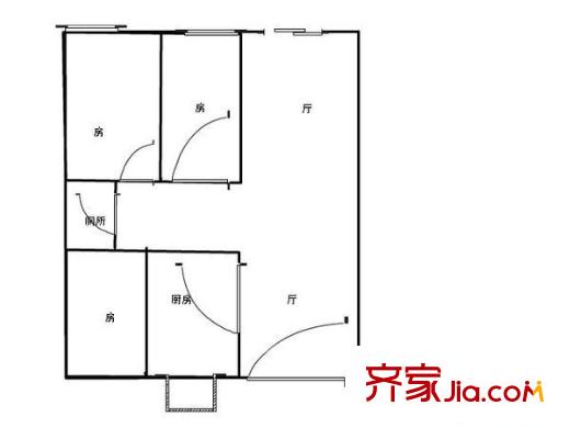 紫荊樓 2室2廳 戶型圖