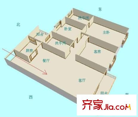 樂泰居 3室2廳 戶型圖