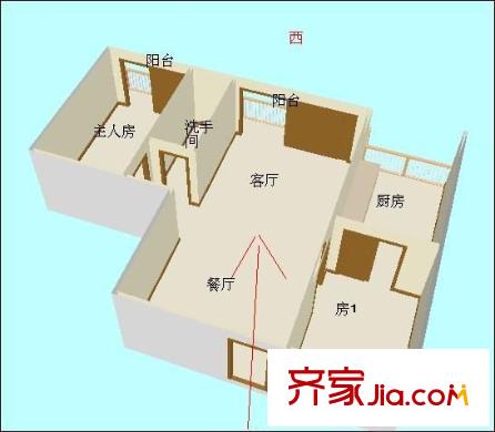 樂(lè)泰居 2室2廳 戶型圖