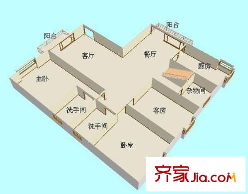 樂(lè)宜居戶型圖5室2廳 戶型圖 5室2廳2衛(wèi)1廚