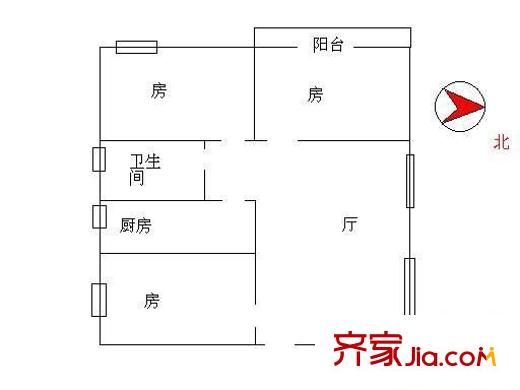 樂宜居戶型圖3室2廳 戶型圖 3室2廳2衛(wèi)1廚
