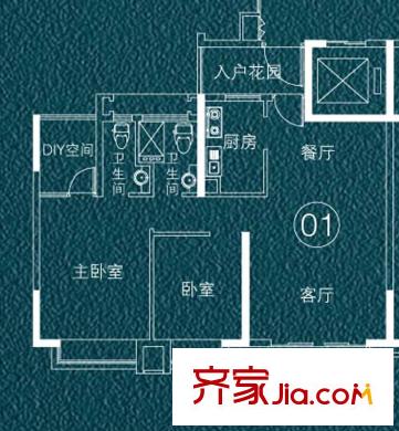 凱德瀚城水印漫閣調(diào)29-38座3-11奇數(shù)層01單元 2室2廳2衛(wèi)1廚