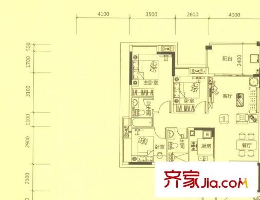 尚觀御園26座1、2單位 3室2廳2衛(wèi)1廚