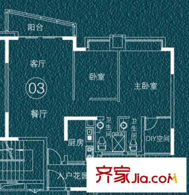凱德瀚城水印漫閣調(diào)29-38座3-11奇數(shù)層03單元 2室2廳2衛(wèi)1廚