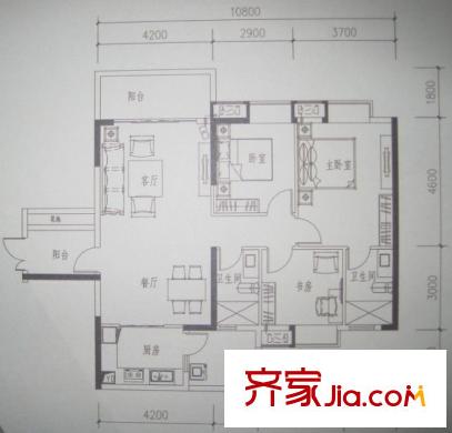 海逸錦繡譽(yù)峰7棟03戶型/8棟01戶型 3室2廳2衛(wèi)1廚