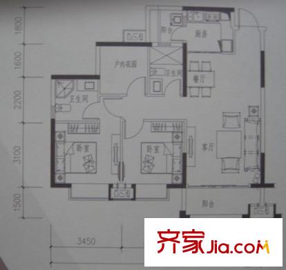 海逸錦繡譽(yù)峰7-8棟04/05戶型89平方米 3室2廳1衛(wèi)1廚