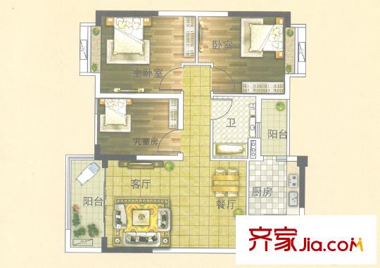 名匯?浩湖灣10座06單元 約81-82平方米 3室2廳1衛(wèi)1廚