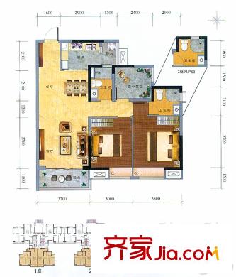 龍湖春江名城1、2座01/02單元98平方米 3室2廳2衛(wèi)1廚