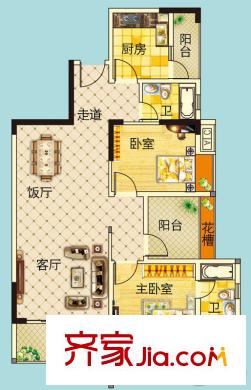 雍雅家園2座05單位 3室2廳2衛(wèi)1廚