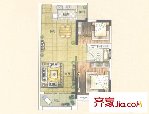 名匯?浩湖灣8座01單元 約70-71平方米 2室2廳1衛(wèi)1廚