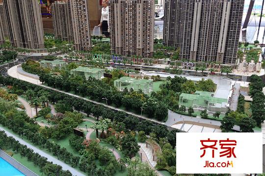 濱江1號沙盤圖中心園林