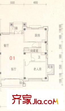 容桂碧桂園G120a座01單元一層 1室2廳1衛(wèi)1廚