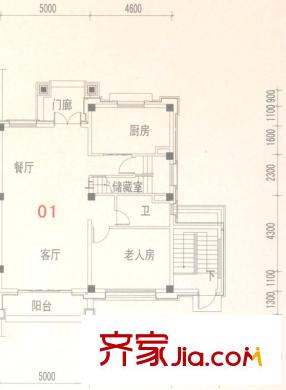 容桂碧桂園G120b座01單元一層 1室2廳1衛(wèi)1廚