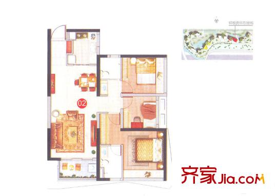 萬(wàn)科水晶城27座02單元 約90平方米 3室2廳2衛(wèi)1廚