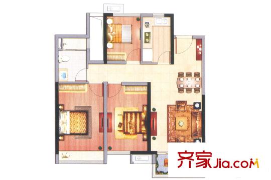 萬(wàn)科水晶城23棟04單元 約83平方米 3室2廳1衛(wèi)1廚