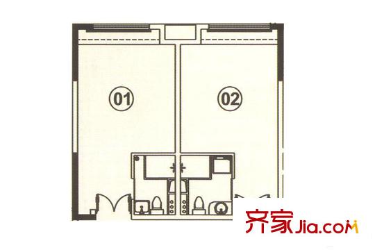 招商依云曦城36棟01/02單元 37平方米 1室1廳1衛(wèi)1廚