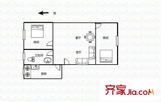 怡福新村戶型圖2室2廳 戶型圖 2室2廳1衛(wèi)1廚