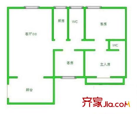 怡福新村戶型圖3室1廳 戶型圖 3室1廳1衛(wèi)1廚