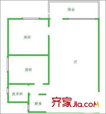 怡福新村戶型圖2室1廳 戶型圖 2室1廳1衛(wèi)1廚