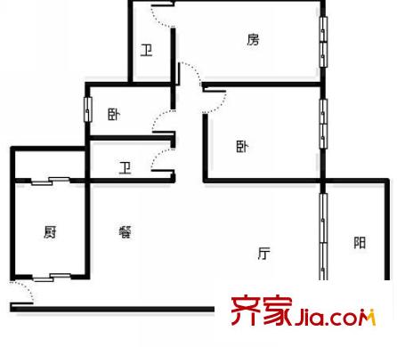 銀豐豪庭 3室 戶型圖