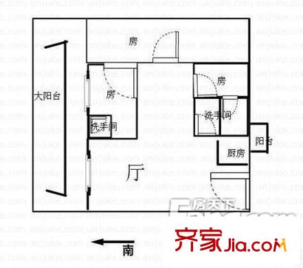 桂樺閣戶型圖3室2廳 3室2廳1衛(wèi)1廚