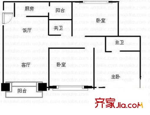 祥樂居 3室 戶型圖