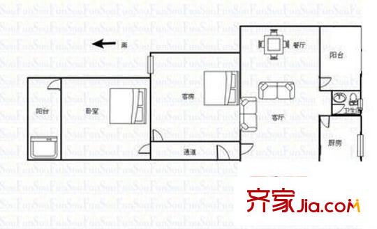 怡福新村戶型圖2室2廳 戶型圖 2室2廳1衛(wèi)1廚