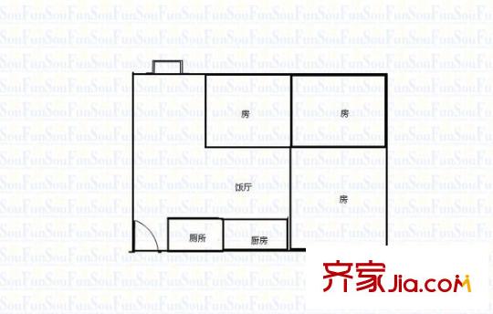 宏源樓 3室 戶型圖