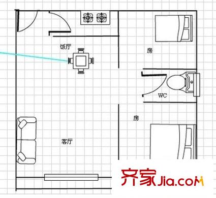 岐西路安利閣戶型圖2室2廳 戶型圖 2室2廳1衛(wèi)1廚