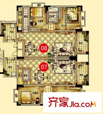 保利紫山逸景閣、愉景閣07（08）單元 2室2廳1衛(wèi)1廚