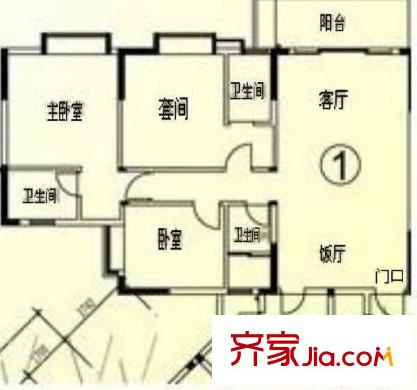 南泰樓 3室 戶型圖