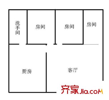 牡丹村 3室 戶型圖