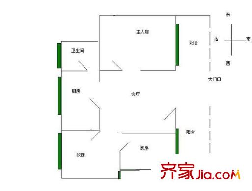牡丹村 3室 戶型圖