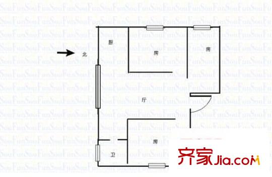東二中心村 3室 戶(hù)型圖