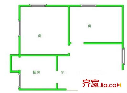 清水街小區(qū) 2室 戶型圖