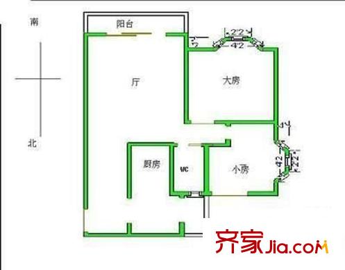 清水街小區(qū) 2室 戶型圖