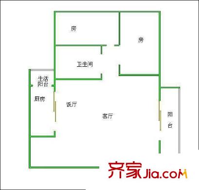 大良富景樓戶型圖2室2廳1衛(wèi)1廚 2室2廳1衛(wèi)1廚