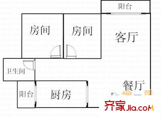 大良富景樓戶型圖2室2廳1衛(wèi)1廚 2室2廳1衛(wèi)1廚