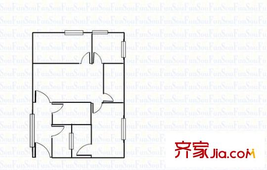 鴻業(yè)花園 3室 戶型圖