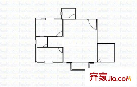 鴻業(yè)花園 3室 戶型圖