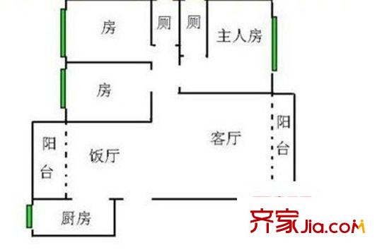 岐西路安利閣戶型圖2室2廳 戶型圖 2室2廳1衛(wèi)1廚