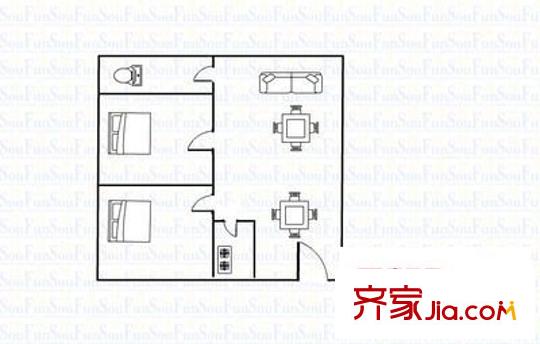 岐西路安利閣戶型圖2室1廳 戶型圖 2室1廳1衛(wèi)1廚